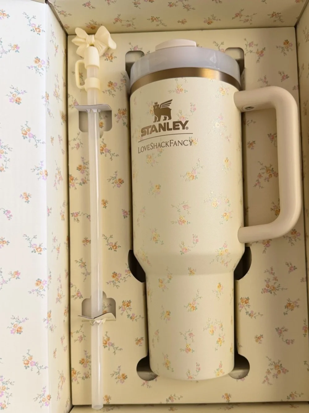 Love Shack Fancy Butter Yellow Floral Stanley